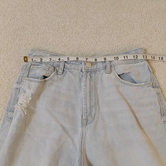 Kensie Wide Leg Capri Light Wash Frayed Hippie Hipster Bohemian Jeans Size 2 - Picture 7 of 11